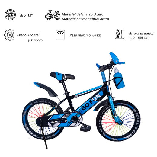 Bicicleta Infantil Aro 18 Azul