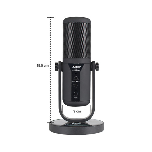 Micrófono de Estudio  Condensador USB AM25  Negro
