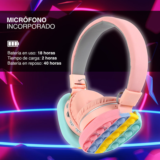 Audífonos Headphones 806E Rosado
