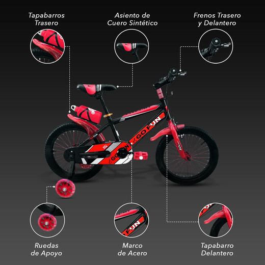 Bicicleta Infantil Bido II Aro 14 Rojo