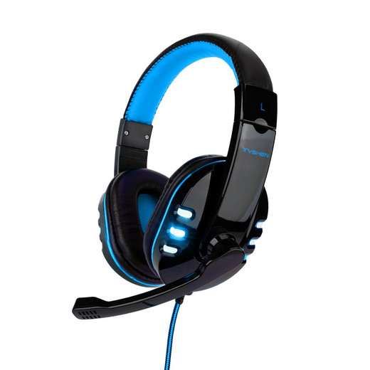 Audífonos Gamer G04L Luces Led con Micrófono Azul