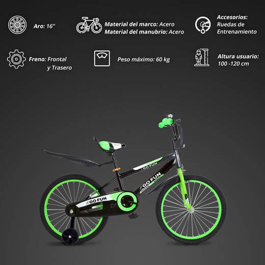 Bicicleta Infantil Bido Aro 16 Verde
