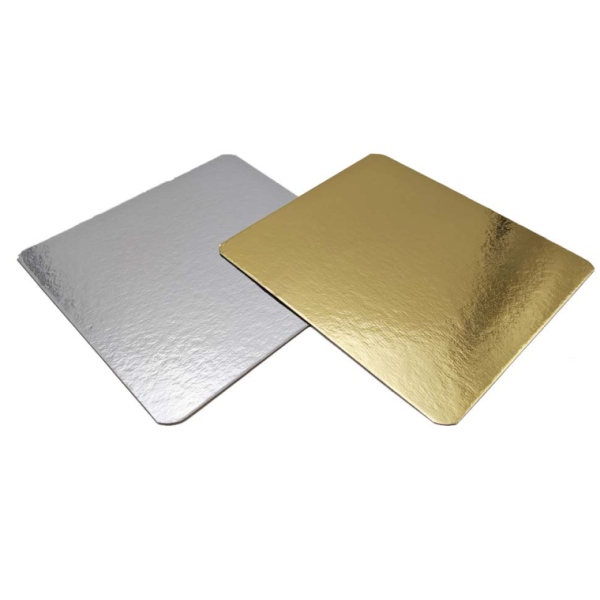 Pack 500 bandejas aluminizadas metal free 16x20 cms. (Oro-Plata)