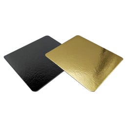 Pack 100 bandejas aluminizadas metal free 16x20 cms. (Oro-Negro)
