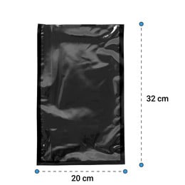 Pack 100 bolsas vacío lisas negras 20x32 - 120 micras
