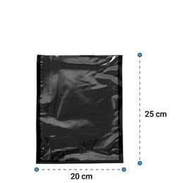 Pack 100 bolsas vacío lisas negras 20x25 - 70 micras