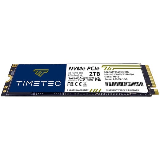 DISCO SSD 2TB TIMETEC NVMe PCIe Gen3x4 8Gb/s M.2 2280 3D NAND 1800TBW ALTO RENDIMIENTO NUEVO