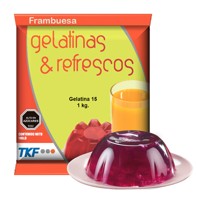 Gelatina 15 Frambuesa 1kg x 10 unids. Foodgroup