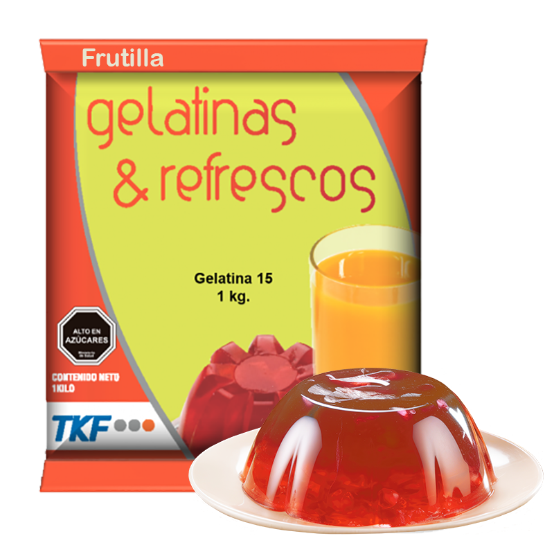 Gelatina 15 Frutilla 1kg x 10 unids. Foodgroup