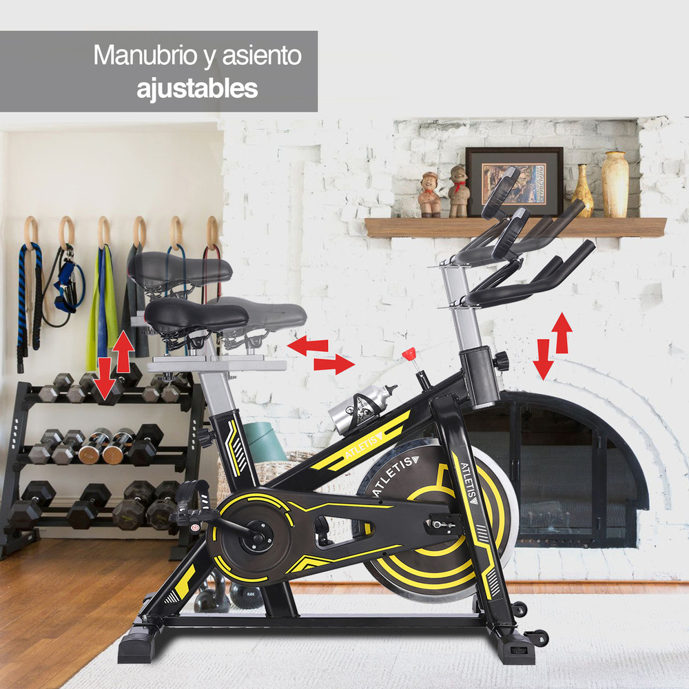 ECO-DE Bicicleta Spinning Fit Pro. con pulsómetro, Pantalla LCD y