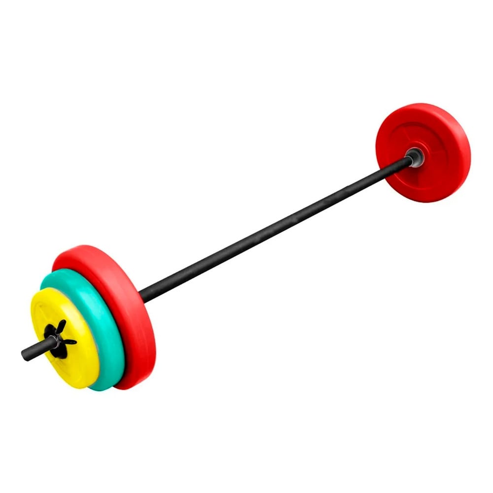 Atletis - Set Pesas 20kg: Barra 1.2 Mts + Discos De Colores