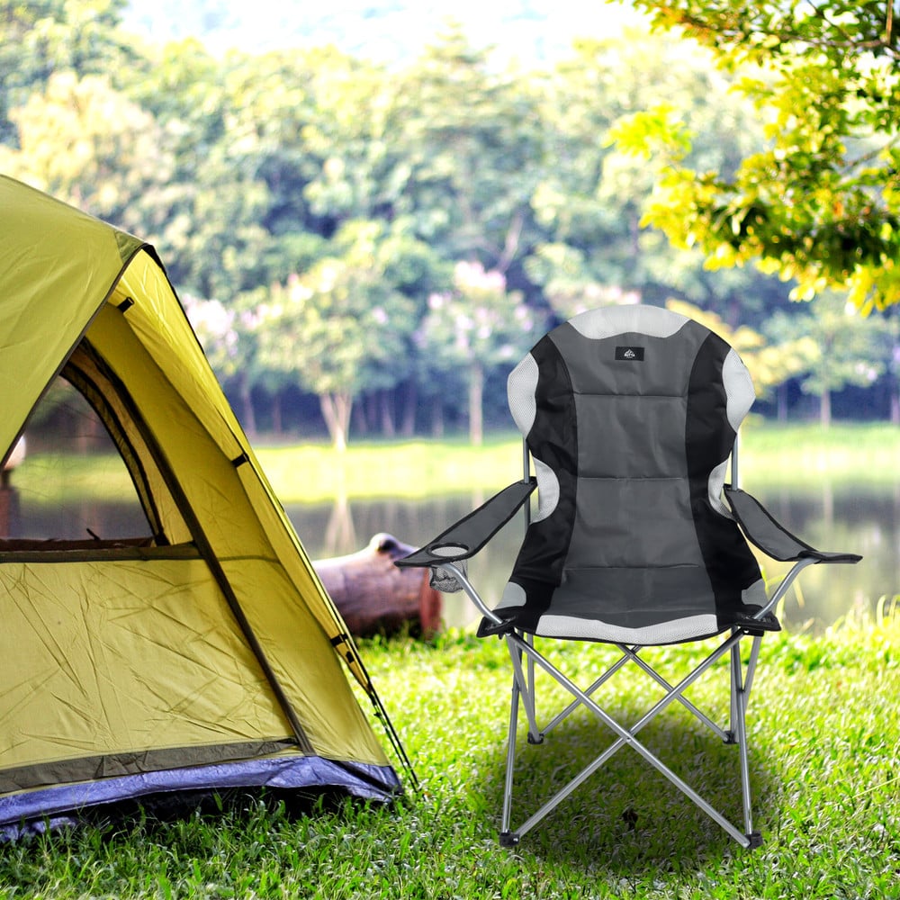 Cama Plegable Para Camping Diseño Práctico Y Portátil De Fácil Armado, Gris