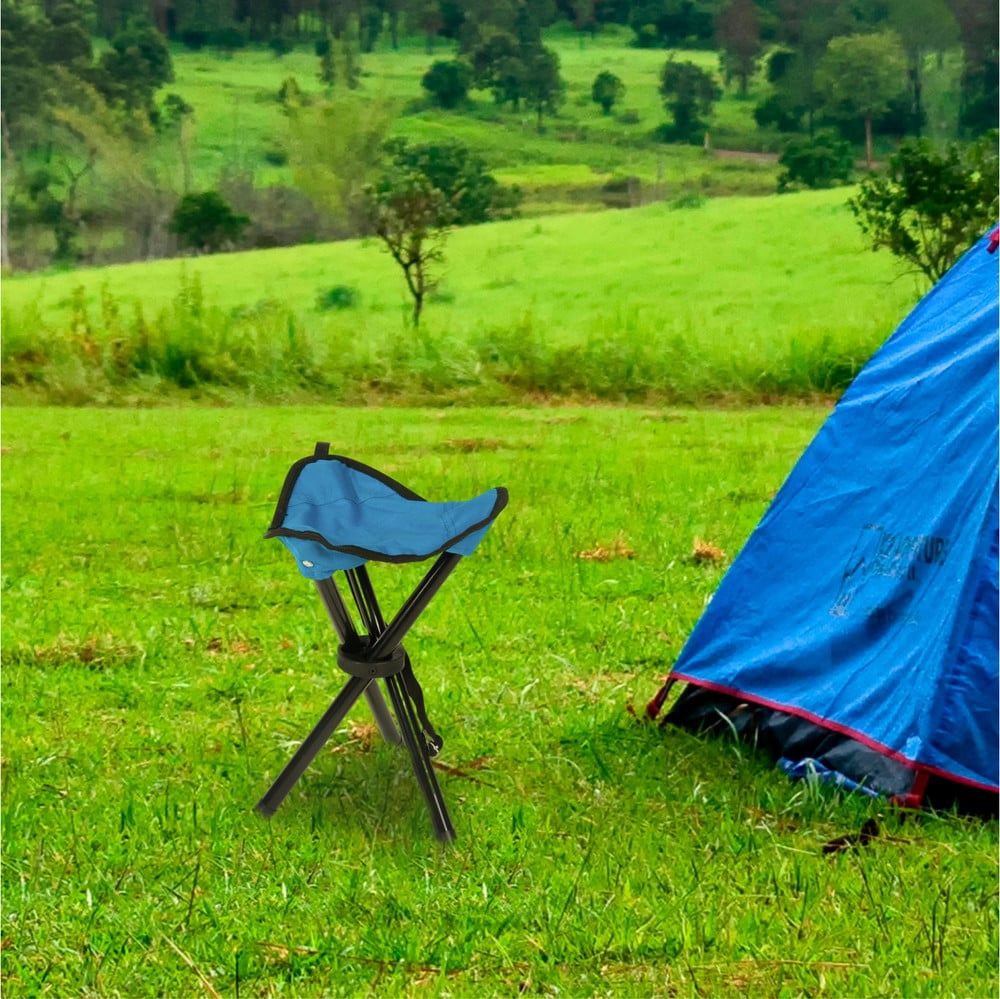 Atletis - Set Mesa y Sillas Plegables de Camping Azul