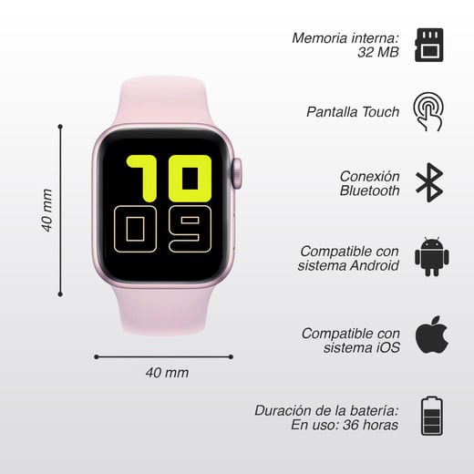 Smartwatch Reloj Inteligente T500 Rosado