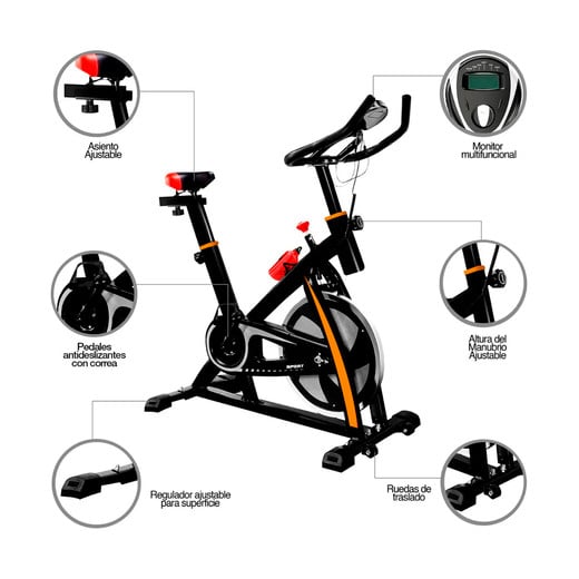Bicicleta Spinning Fitness Negro