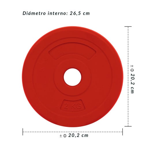 Disco de Cemento 2 Kg para Barra PVC Rojo