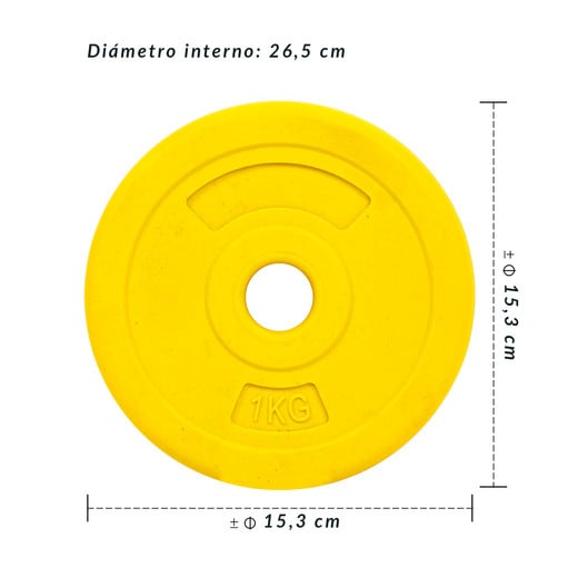 Disco de Cemento 1 Kg para Barra PVC Amarillo