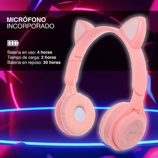 Audífonos Headphones Y08M Rosado
