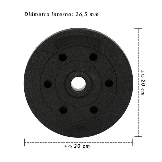 Disco de Cemento 2 Kg para Barra PVC Negro