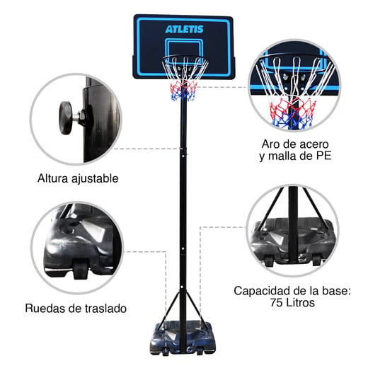 Aro de Basquetball Alley 3M Ajustable Azul