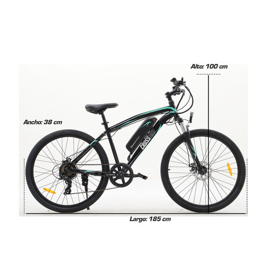 Bicicleta Eléctrica Aro 27.5” 7 Velocidades Negro