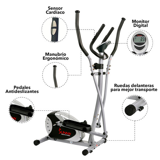 Bicicleta Elíptica  Magnética Sunny Health & Fitness SF-E905 Gris