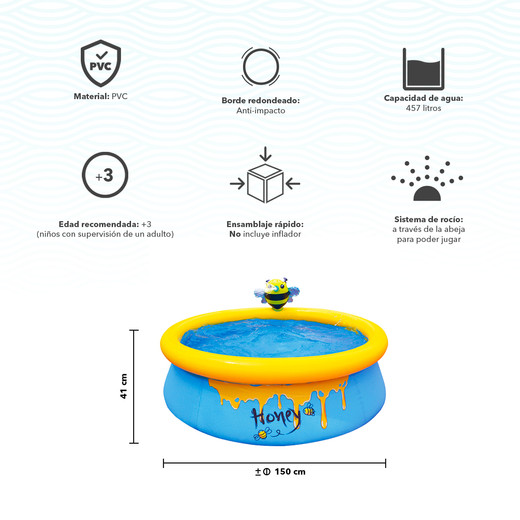 Piscina Inflable Abejita para niños 457 L 41 x 150 cm