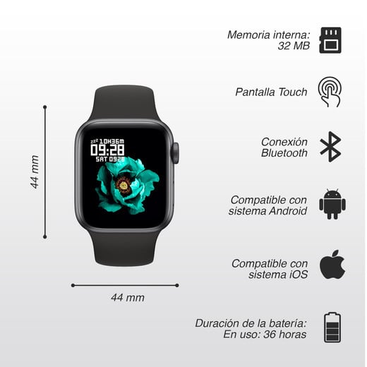 Smartwatch Reloj Inteligente T55 Negro