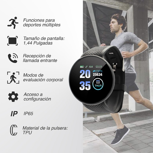 Smartwatch Reloj Inteligente N88 Negro
