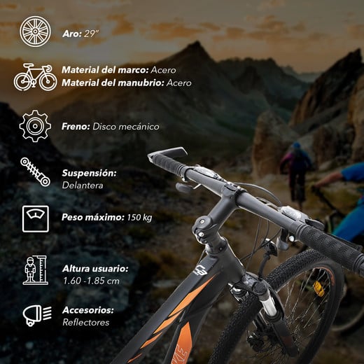Bicicleta Mountain Bike Aro 29” 21Velocidades Naranjo