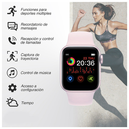 Smartwatch Reloj Inteligente T500 Rosado