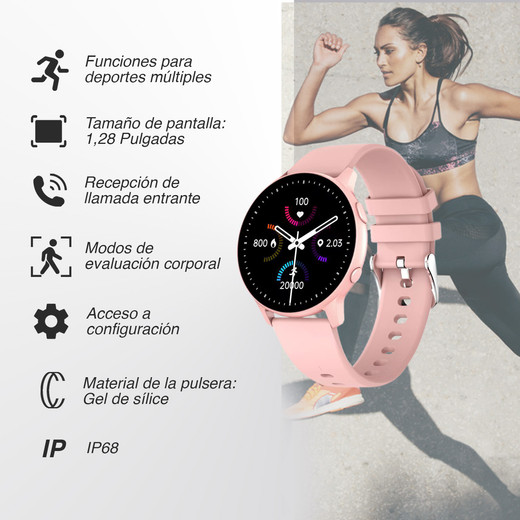 Smartwatch Reloj Inteligente QT01 Rosa
