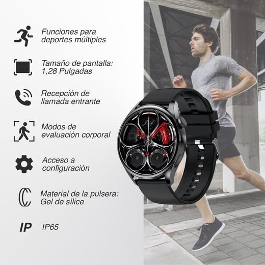 Smartwatch Reloj Inteligente Redondo QS9 Negro