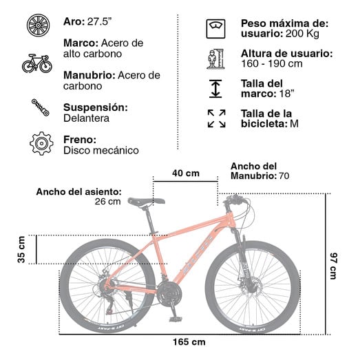 Bicicleta Mountain Bike Apex Aro 27,5