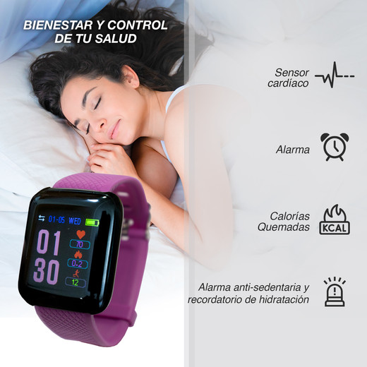 Reloj Inteligente Smartwatch D13 IP67 Púrpura