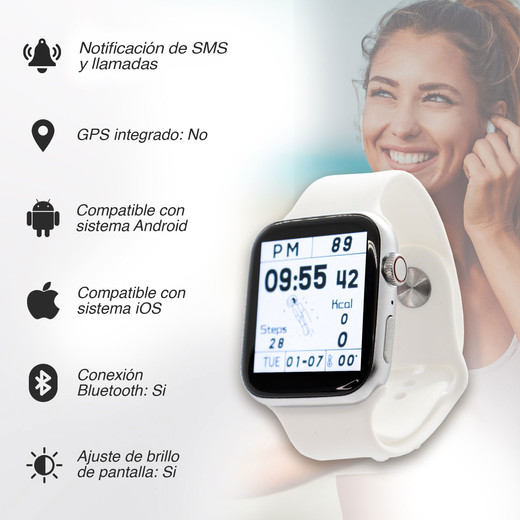 Reloj Inteligente Smartwatch ZN76 Blanco