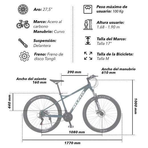 Bicicleta Mountain Bike Bure 27,5