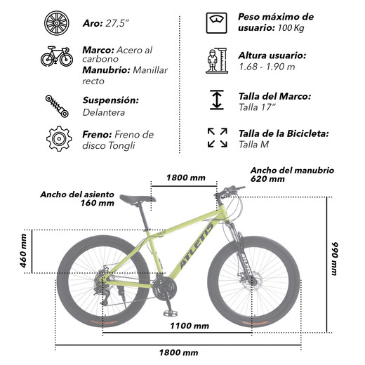 Bicicleta Mountain Bike Tabor 27,5