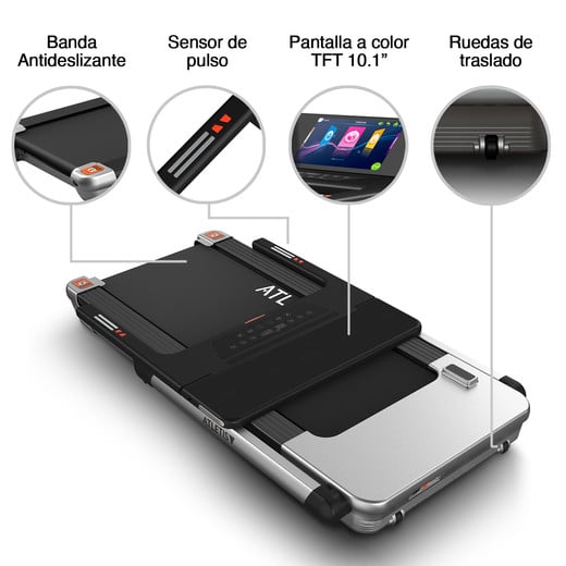 Trotadora Atletis Max Pro A1000 Touch Wifi/USB/BTH Ultra Compacta