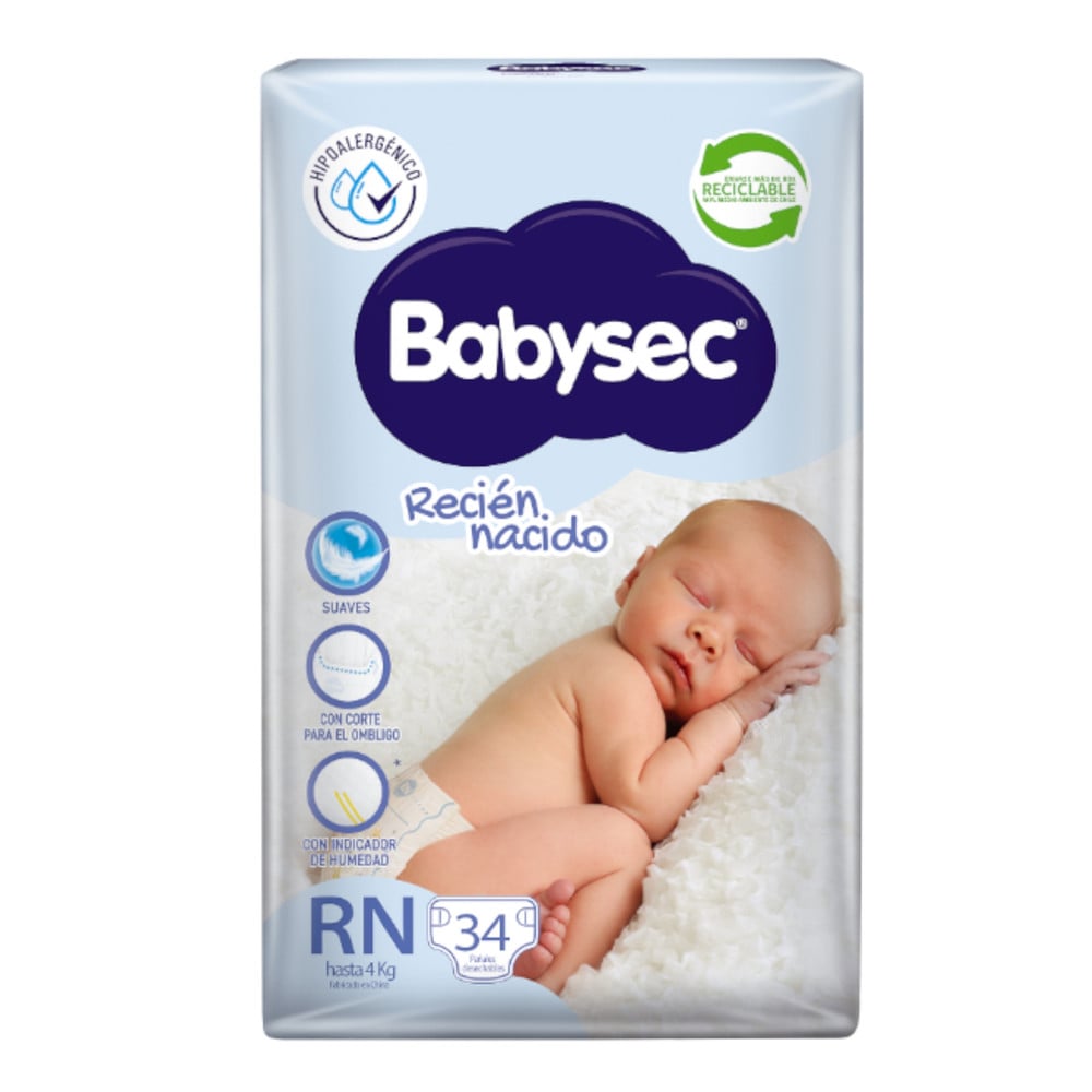 Liqui - Pañales de Bebé Babysec Recien Nacido 34 un RN