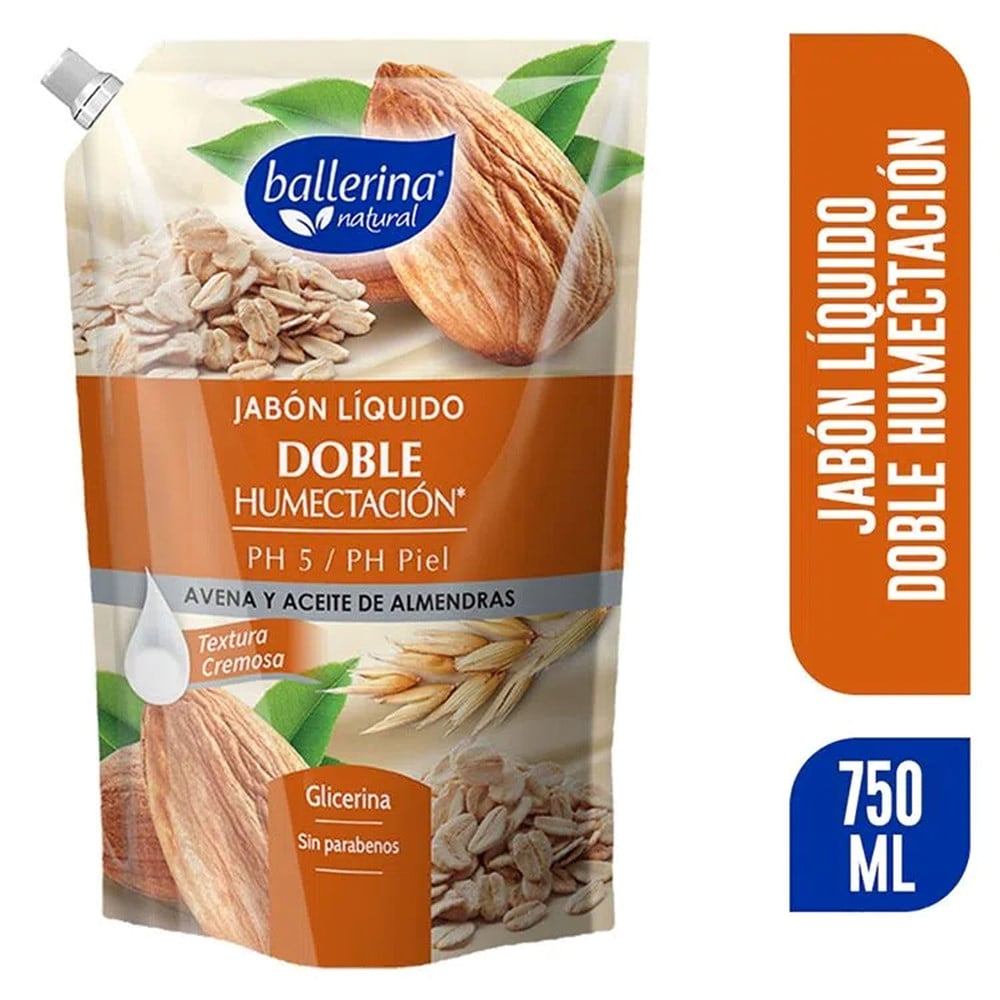 Liqui - Ballerina Jabón Avena Almendra Doy Pack 750 Ml