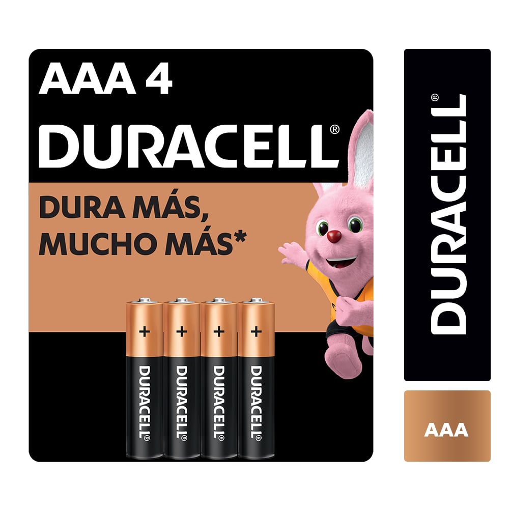 Liqui - Duracell Pilas Alcalinas AAA de Larga Duración - Pack de 4 Unidades
