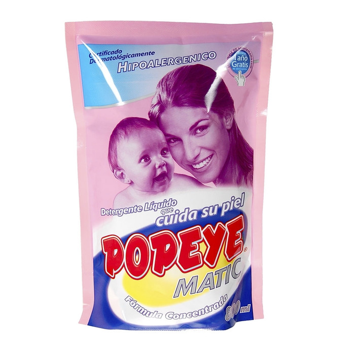 Popeye Detergente Hipoalergenico Liq.800Ml Doypack - Popeye Detergente Hipoalergenico Liq.800ml Doypack