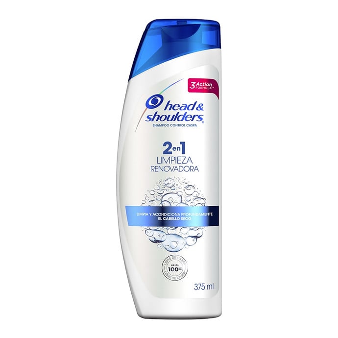 Shampoo 2 en 1 Head & Shoulders 375ml - H&S Shampoo 2en1 Limpieza Renovadora 375 Ml
