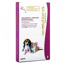 PIPETA REVOLUTION 6% PARA PERROS Y GATOS HASTA 2,5 KG