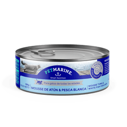 PET MARINE LATA MOUSSE ATÚN Y PESCADO BLANCO 156 GR