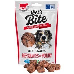 LET`S BITE MEAT SNACKS BEEF SQUARES & POULTRY 80 GR