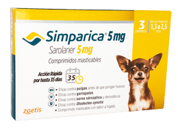 SIMPARICA 3 TABLETAS PARA PERROS DE 1,3 A 2,5 KG 