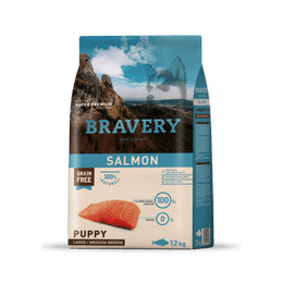 BRAVERY CACHORRO RAZAS MEDIANAS Y GRANDES SALMON 12 KG