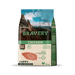 BRAVERY CACHORRO RAZAS MEDIANAS Y GRANDES POLLO 12 KG